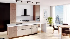 Hotte Murale Aspirante Silencieuse - 90 cm - 608 m3/h - LONATIO - Noir