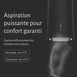 HOTTE MURALE CYLINDRE RONDE SPIRO - NOIR / BELDEKO