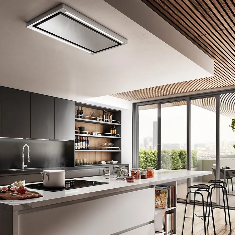 Hotte plafond Elica CLOUD SEVEN inox 90 cm évacuation