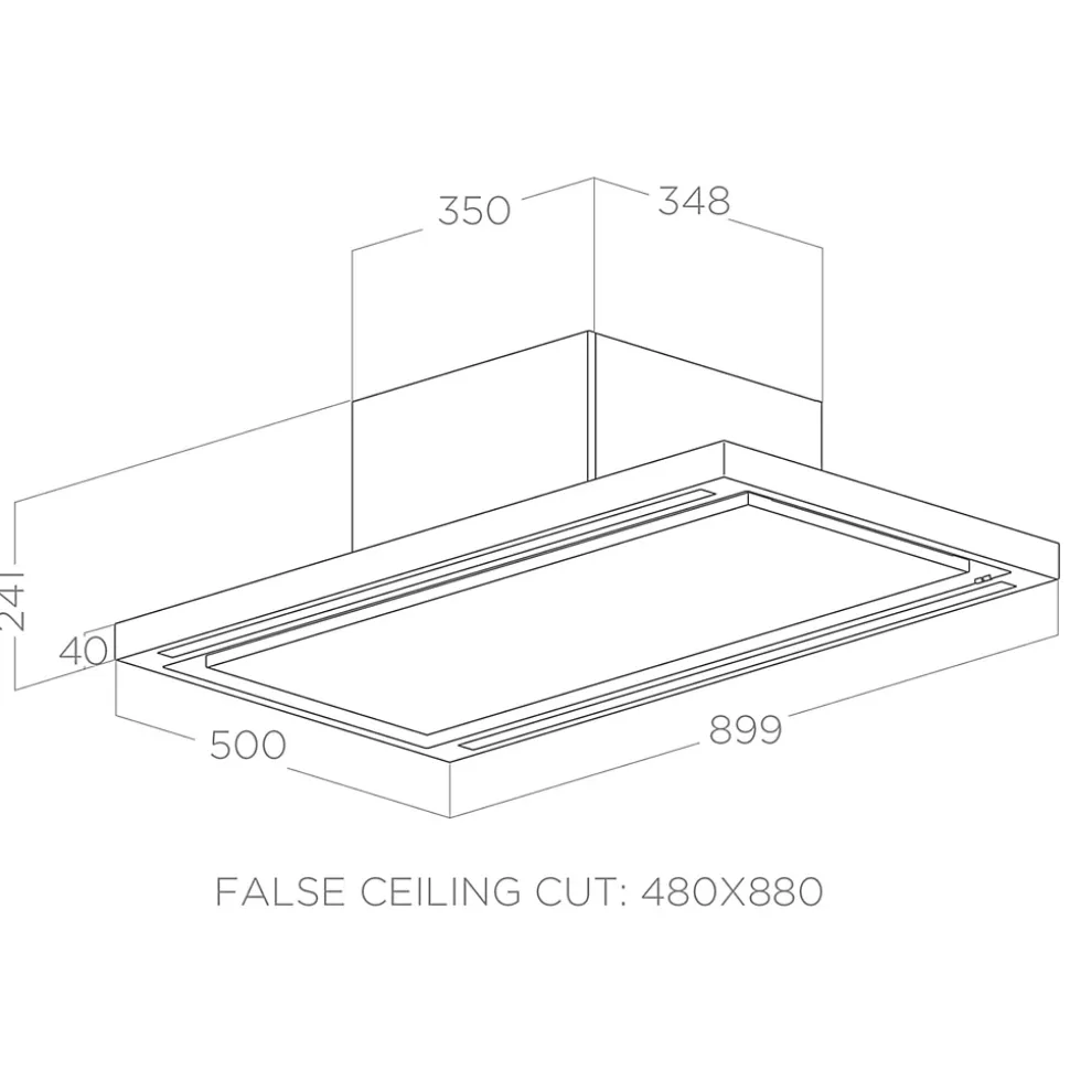 Hotte plafond Elica CLOUD SEVEN inox 90 cm évacuation
