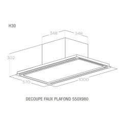 Hotte plafond Elica HILIGHT-X noir soft touch 100 cm