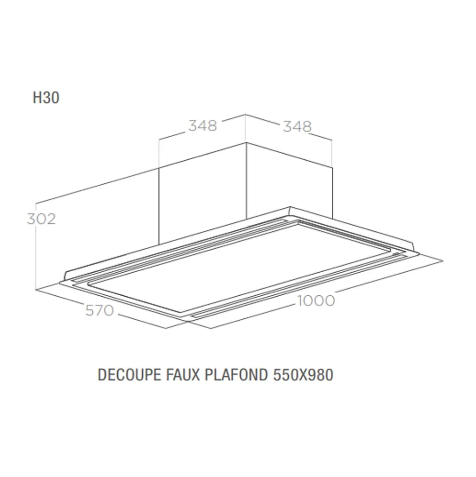 Hotte plafond Elica HILIGHT-X noir soft touch 100 cm