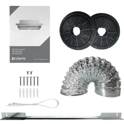 Hotte tiroir encastrable 60cm 370m3/h 2 vitesses téléscopique évacuation ou recyclage inox Ciarra CD6906DS