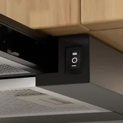 Hotte tiroir encastrable 60cm 370m3/h 2 vitesses téléscopique évacuation ou recyclage noir Ciarra CD6906DB