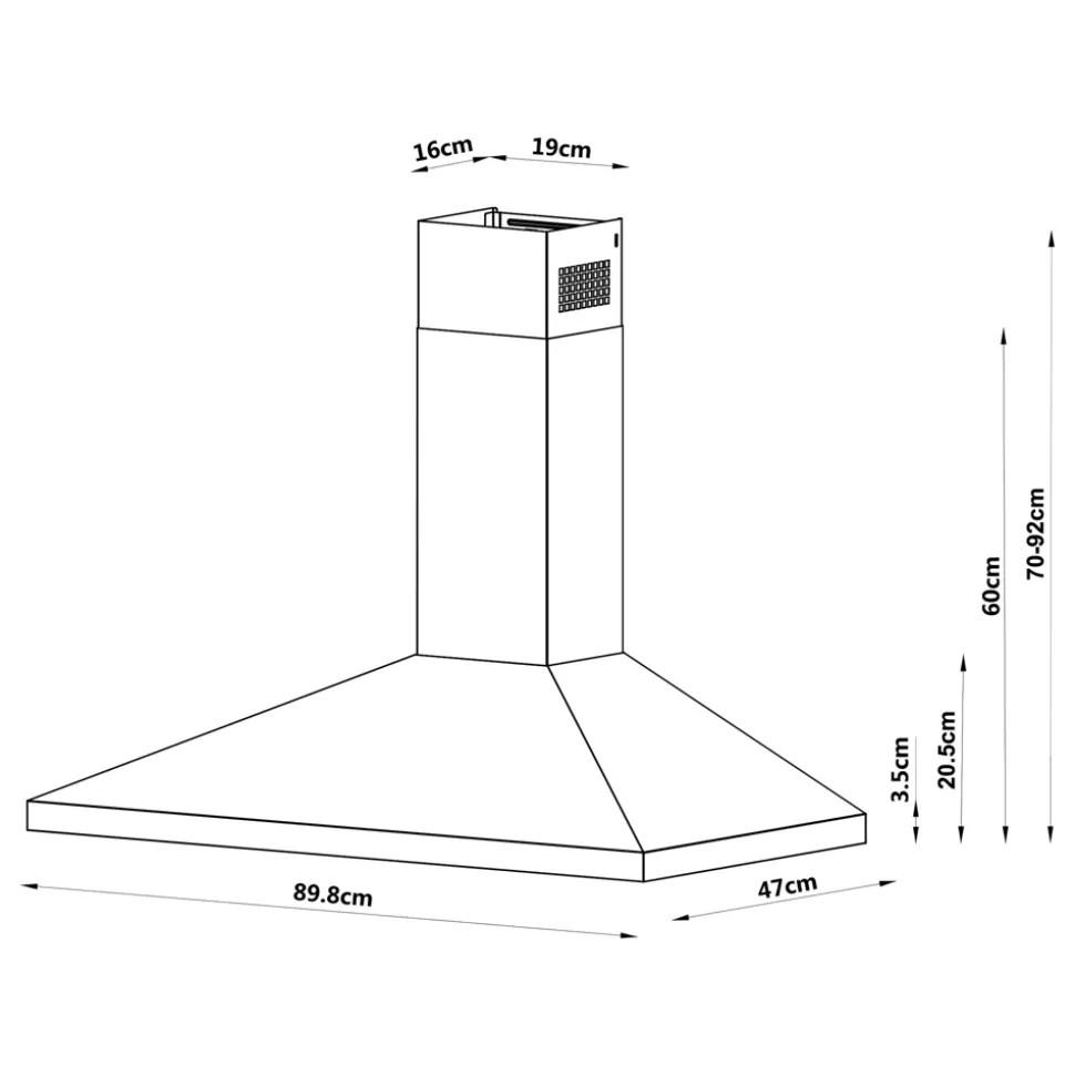 Hotte trapèze Cooke & Lewis GHCH90LKSS 90 cm inox