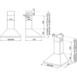 Hotte trapèze Smeg KDC61XE3 inox, 67 cm