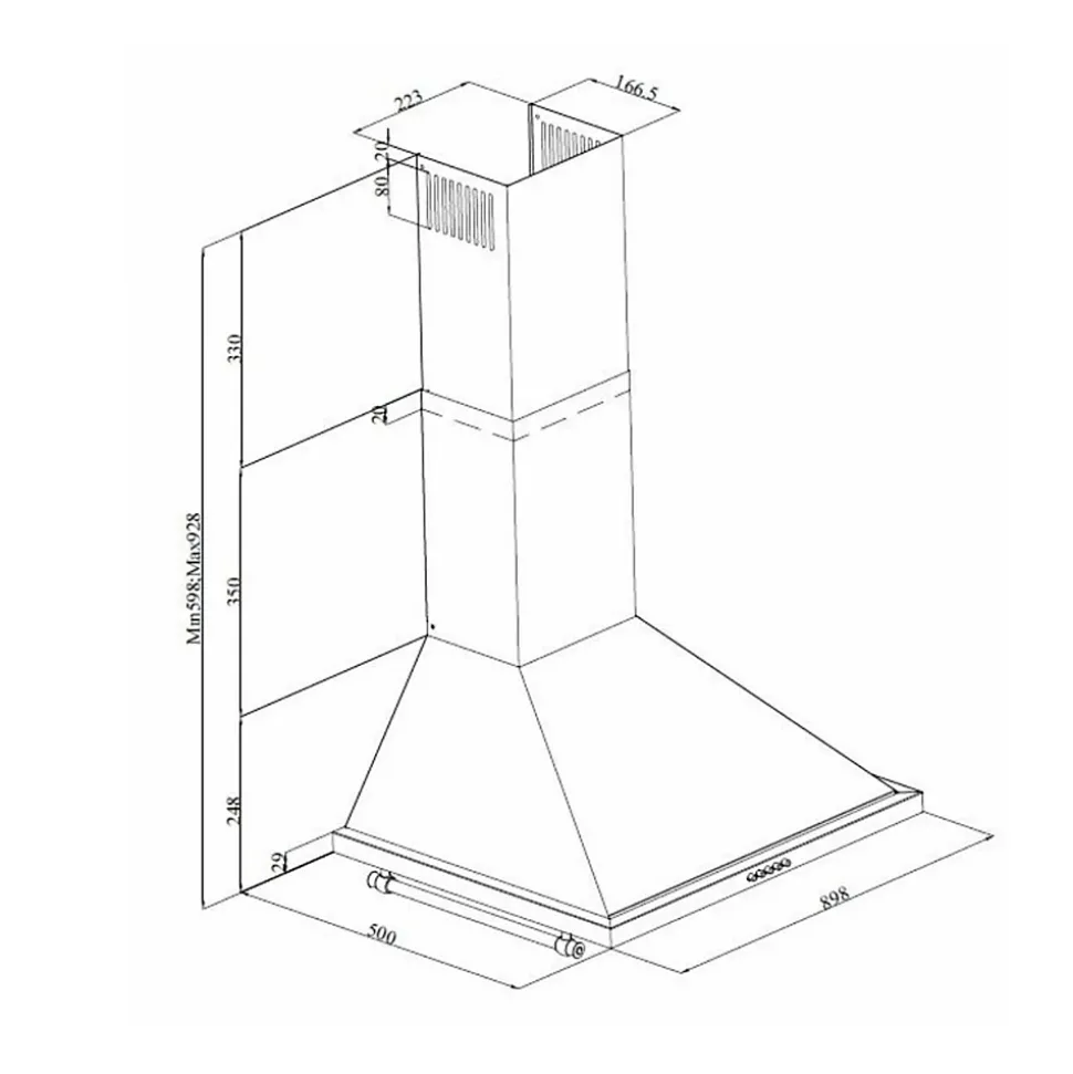 Hotte vintage murale Silverline OSIRIS blanc mat 90 cm