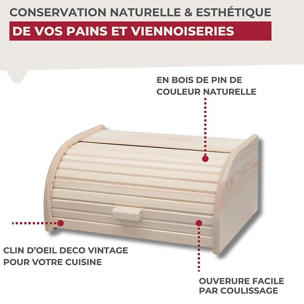 Huche à pain en bois Fackelmann Boissellerie