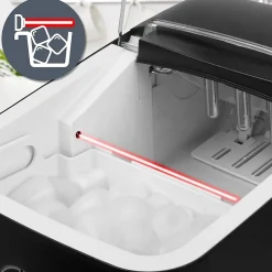 ICM12 BK Machine à glaçons automatique 120W 8 cubes en 6 à 8 min Panier 1 litre Réservoir 1 litre Pelle incluse Cocktail Duronic