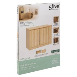 Ilot central Abana bois clair - Beige- 5five