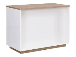Ilot central de cuisine avec 2 portes et 1 niche en MDF - Naturel et blanc - CORELINA