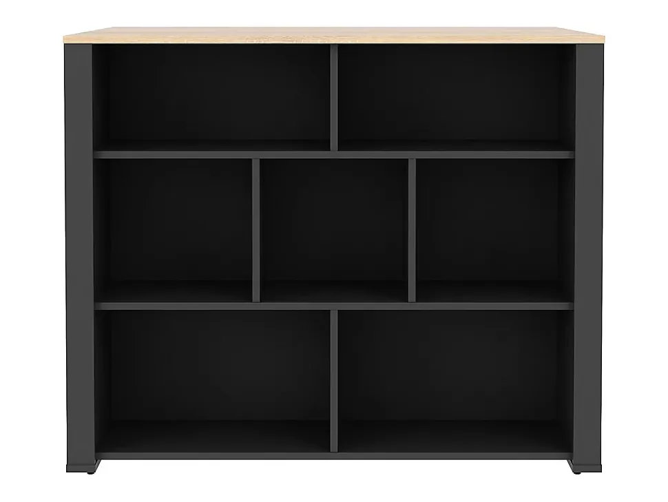 Ilot central de cuisine avec 7 niches - Naturel et anthracite - OPOLE