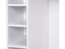 Ilot central de cuisine avec 6 tiroirs et 4 niches en MDF - Naturel clair et Blanc - POMARELA