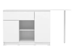 Ilot central de cuisine avec 2 portes, 1 tiroir et 2 niches - Blanc - TUNORI