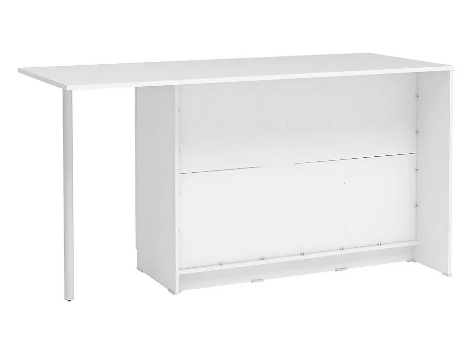 Ilot central de cuisine avec 2 portes, 1 tiroir et 2 niches - Blanc - TUNORI