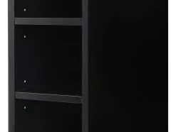 Ilot central de cuisine avec 6 tiroirs et 4 niches en MDF - Naturel clair et Noir - POMARELA