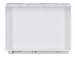 Ilot central de cuisine avec 2 portes et 1 niche en MDF - Effet marbre blanc - CORELINA