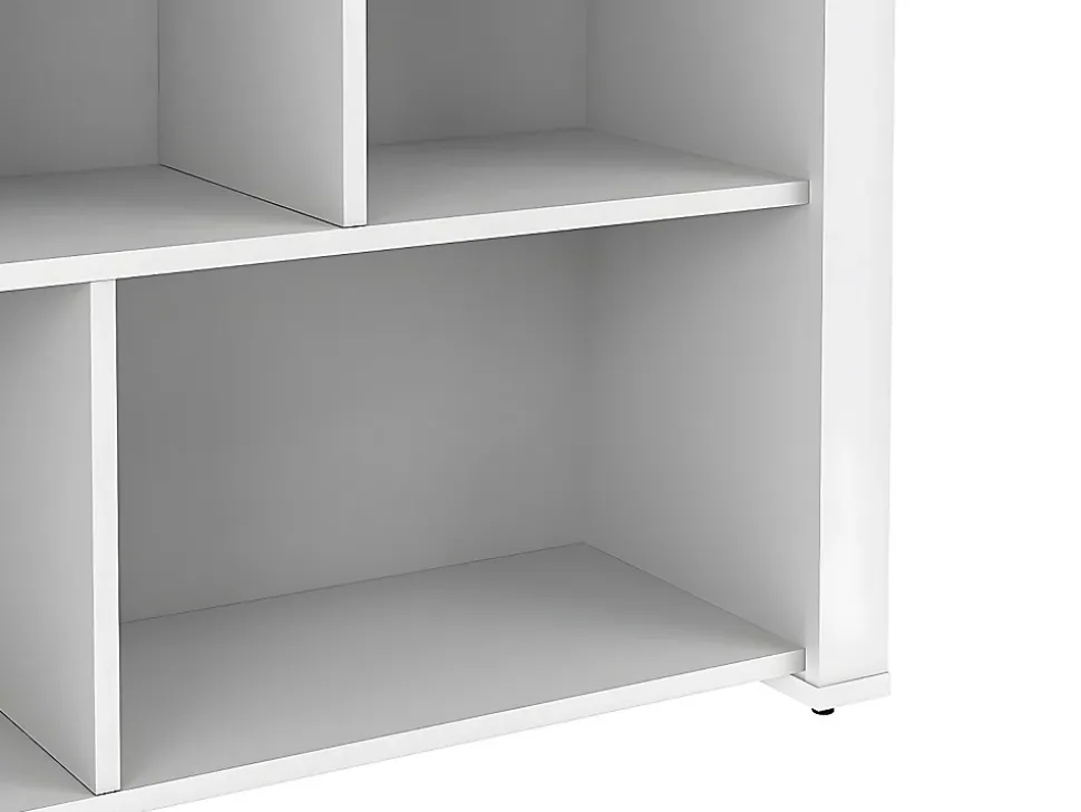 Ilot central de cuisine avec 7 niches - Blanc et naturel - OPOLE