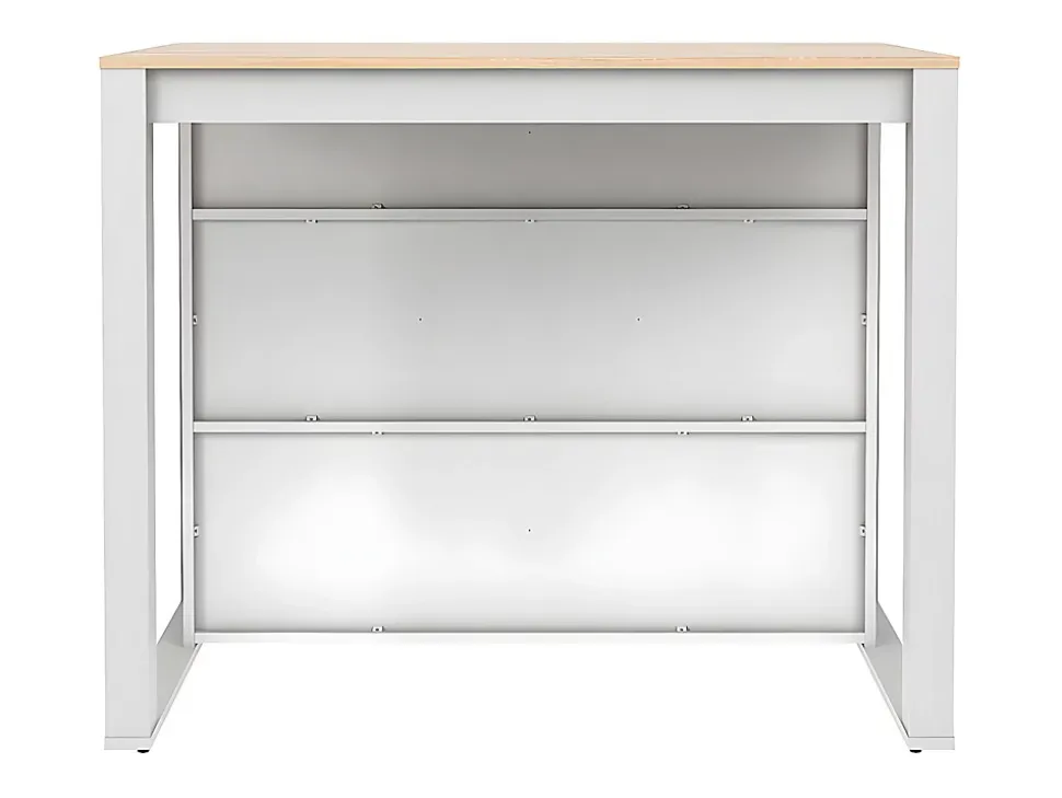 Ilot central de cuisine avec 7 niches - Blanc et naturel - OPOLE