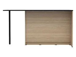 Ilot central de cuisine avec 2 portes, 1 tiroir et 2 niches - Naturel et noir - TUNORI