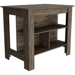 Ilot de cuisine Cala en mélaminé avec 3 étagères, marron, 90 cm X 103 cm X 70 cm