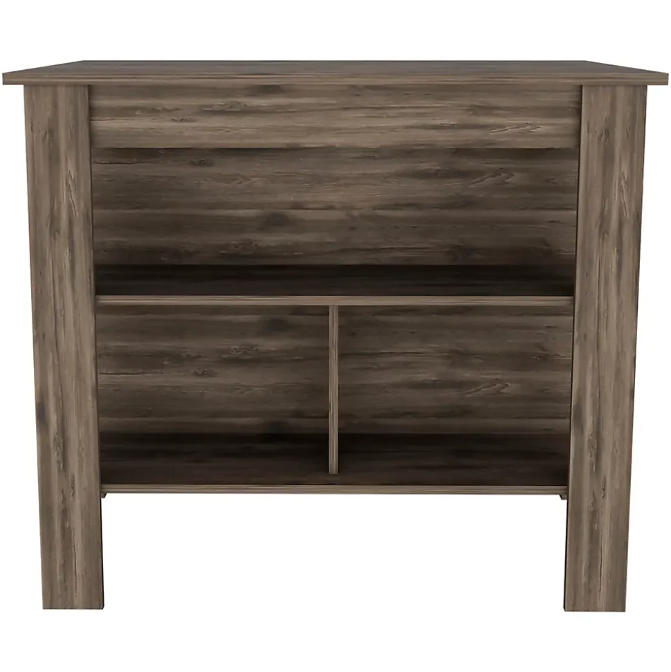 Ilot de cuisine Cala en mélaminé avec 3 étagères, marron, 90 cm X 103 cm X 70 cm