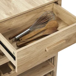 Ilot de cuisine Saulk en bois - Marron