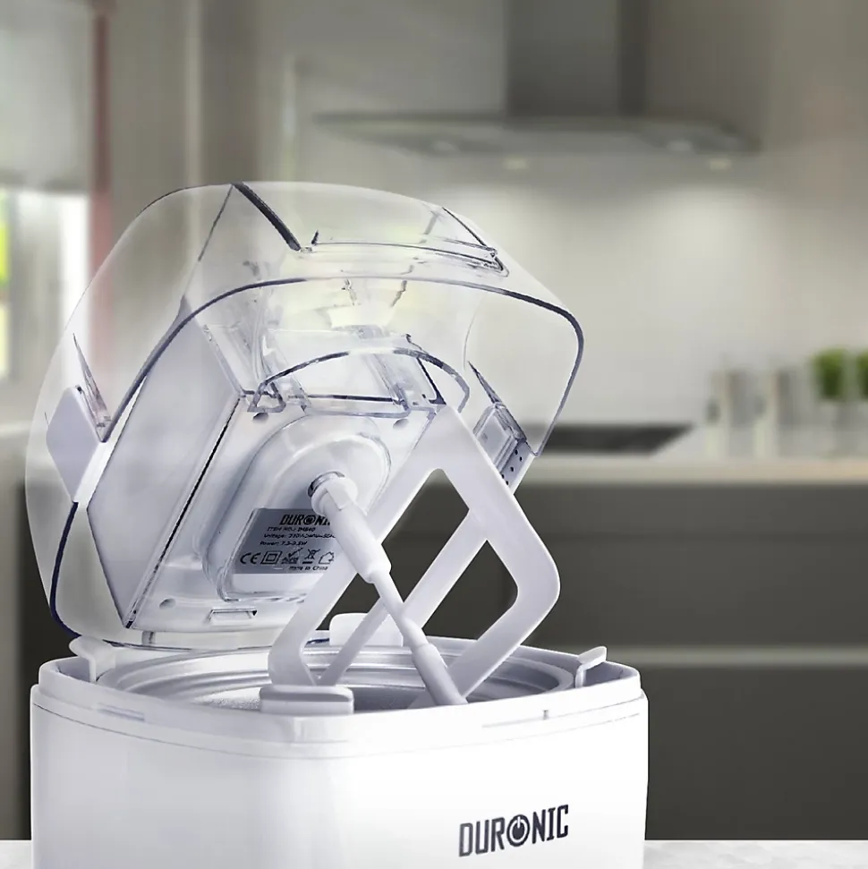 IM540 Sorbetière électrique Capacité de 1,5 litre Cuve en inox Turbine Desserts glaces yaourts glacés faits maison Duronic
