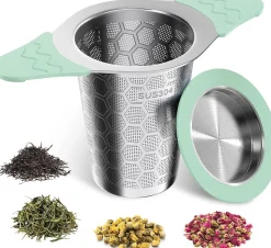 Infuseur à thé vert en acier inoxydable avec poignée