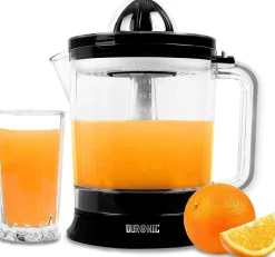 JE416 Presse agrumes 40W Capacité 1,6 litre Filtre réglable pour la pulpe Jus oranges citrons agrume frais Duronic