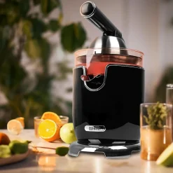 JE605 Presse agrumes 600W Capacité 400 ml Filtre réglable pour la pulpe Jus oranges citrons fruits agrume frais maison Duronic