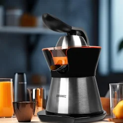 JE304 Presse agrumes 300W Capacité 400 ml Filtre réglable Poignée en aluminium Jus oranges citrons agrume frais Duronic