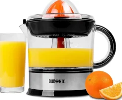 JE407 Presse agrumes 40W Capacité 700 ml 2 cônes interchangeables Filtre réglable Jus oranges citrons agrume frais Duronic