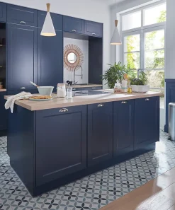 Joue de finition caisson bas Goodhome Artemisia Bleu nuit H. 90 cm x l. 61 cm x Ep. 18 mm