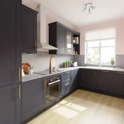 Joue de finition caisson bas Goodhome Artemisia Bleu nuit H. 90 cm x l. 61 cm x Ep. 18 mm