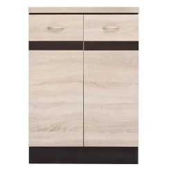 JUNONA Meuble bas de cuisine 60 cm - 2 Portes - Plan de travail - Chene sonoma