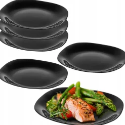 KADAX Assiette à dîner 28 cm Ensemble d'assiettes à dîner Noir