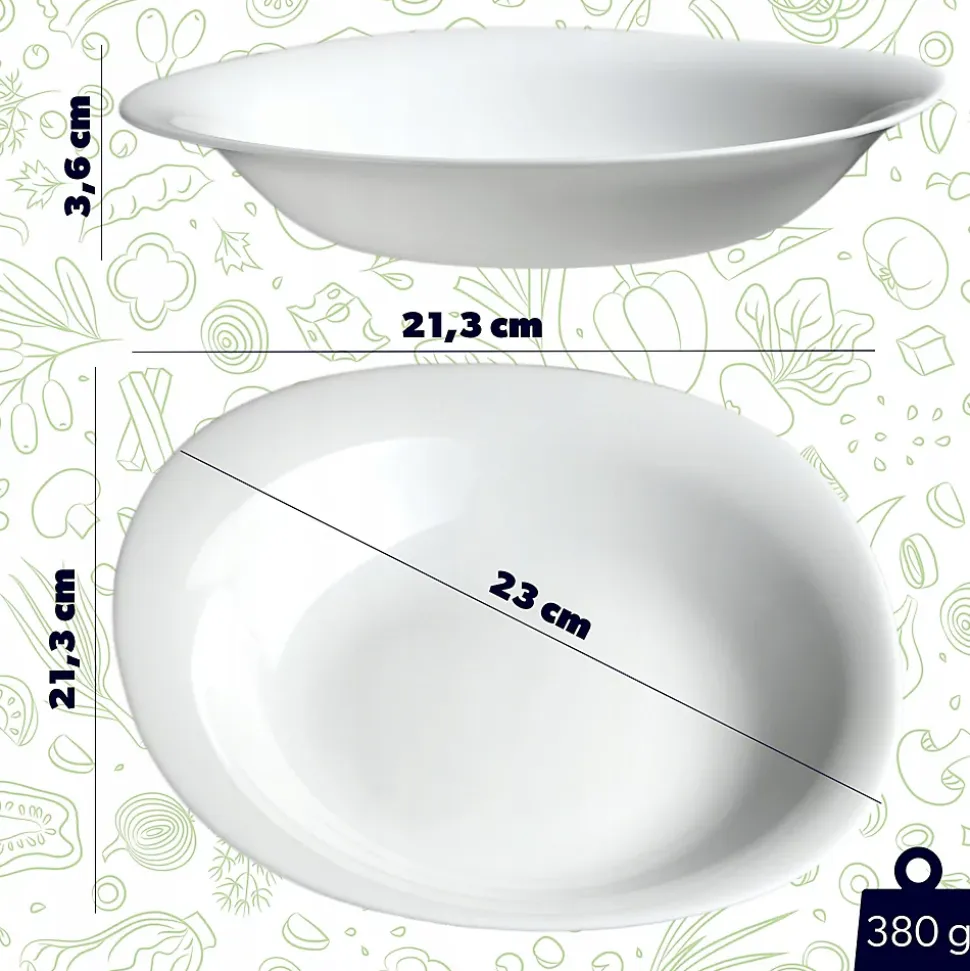 KADAX Assiette creuse 23 cm Blanc 6 pcs