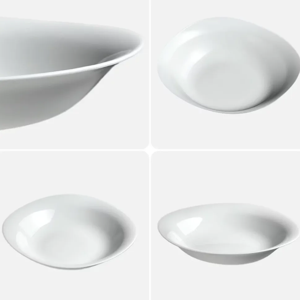 KADAX Assiette creuse 23 cm Blanc 6 pcs