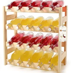 KADAX Casier à bouteilles de vin en bois 20 bouteilles Étagère à alcool