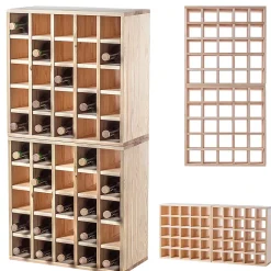 KADAX Casier à Vin Échiquier en Bois Marron Clair 2 pcs