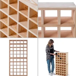 KADAX Casier à Vin Échiquier en Bois Marron Clair 2 pcs