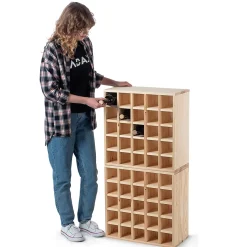 KADAX Casier à Vin Échiquier en Bois Marron Clair 2 pcs