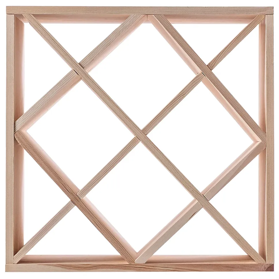 KADAX Casier à vin en grille en bois marron clair