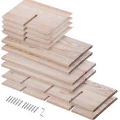 KADAX Casier à vin en grille en bois marron clair