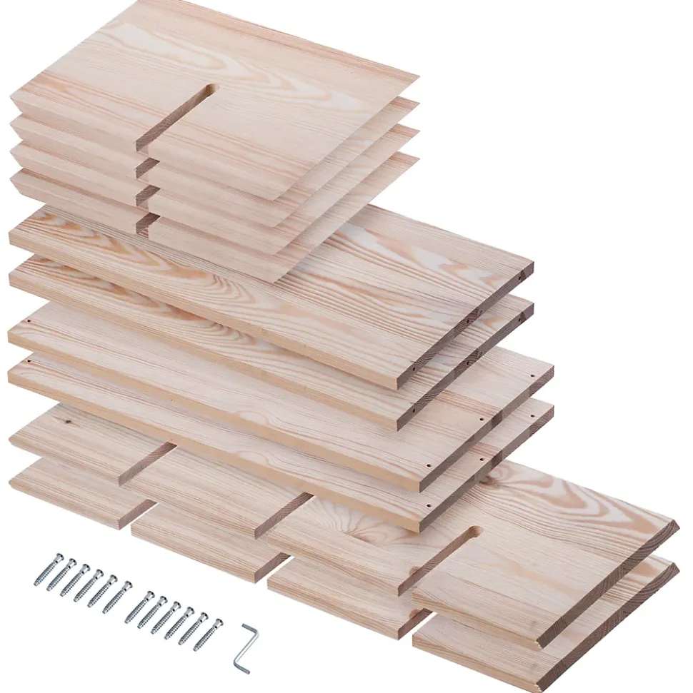 KADAX Casier à vin en grille en bois marron clair