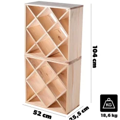 KADAX Casier à Vin Grille en Bois Marron Clair 2 pcs