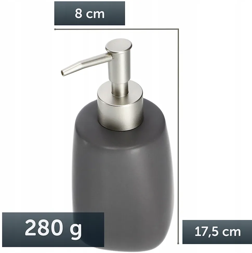 KADAX Distributeur de Savon Gel Liquide gris 2 x 400 ml