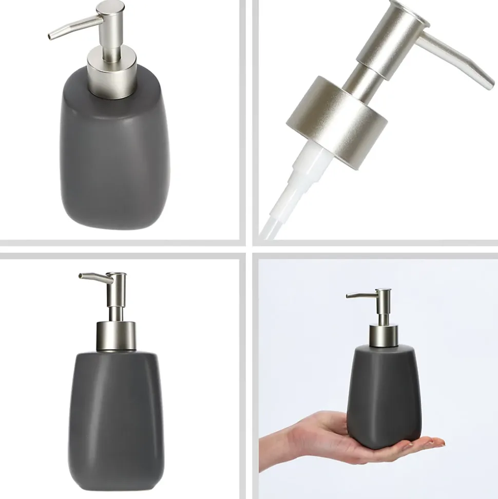 KADAX Distributeur de Savon Gel Liquide gris 2 x 400 ml