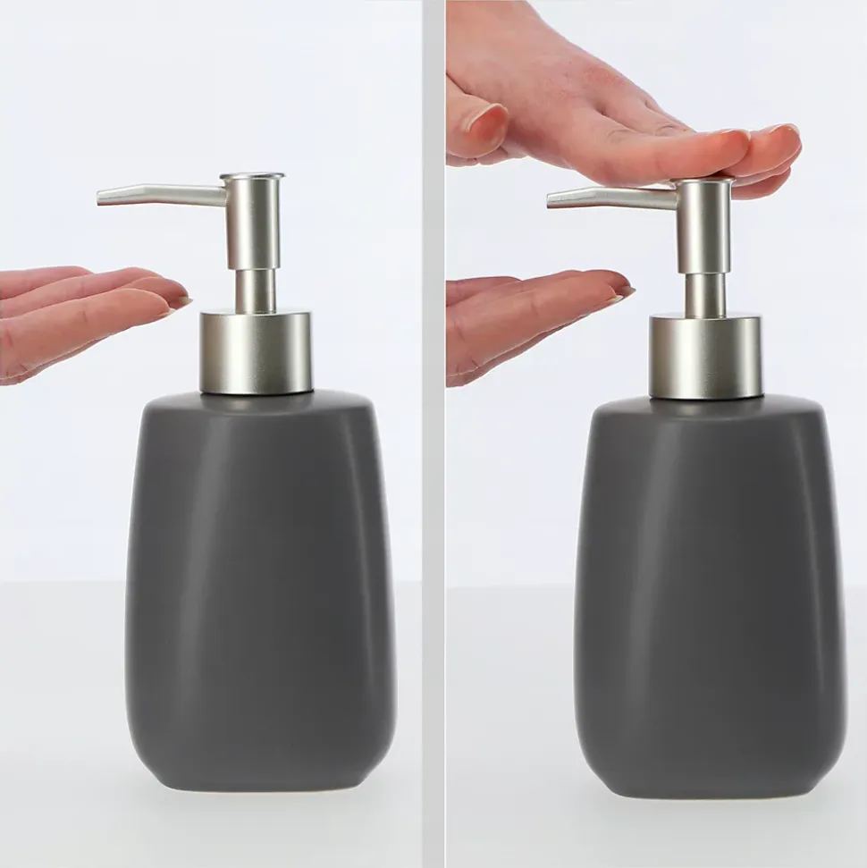 KADAX Distributeur de Savon Gel Liquide gris 2 x 400 ml